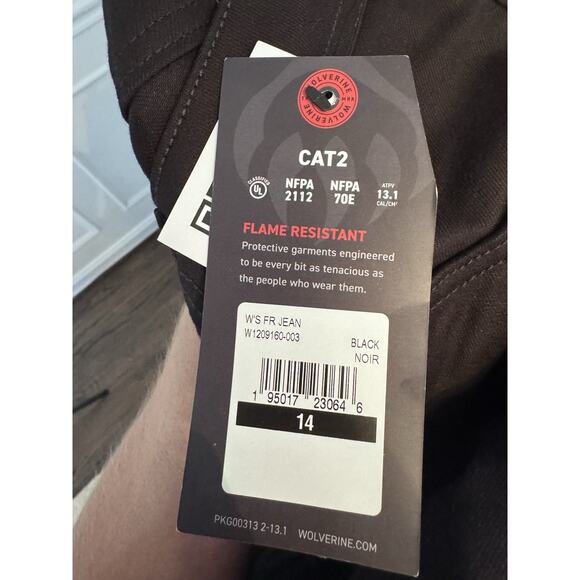Wolverine FR Flame Resistant Mid-Rise Curvy Straight Leg Fit Jeans Sz 14 Reg NWT - Picture 4 of 15